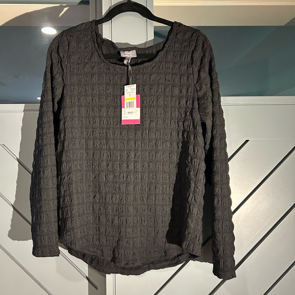 Women's Black Textured Top